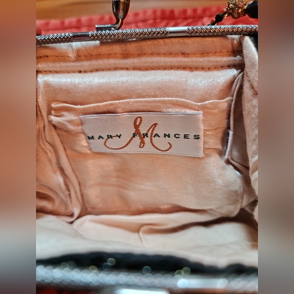 Mary Frances Clutch Beaded Shoulder Strap Sequins Crystals Suede RARE NWT - Picture 3 of 8